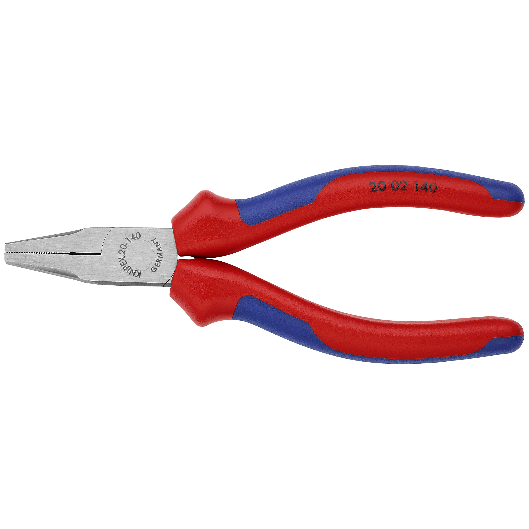 KNIPEX, Flat Nose Pliers, Comfort Grip, 5.5in., Pieces (qty.) 1 Material Steel, Model# 20 02 140